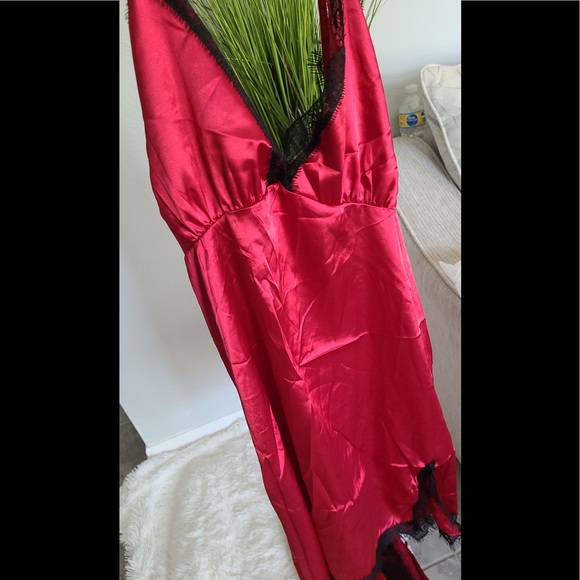 4 Pieces Women Pajamas Set Satin Sleepwear Silk Nightwear Spaghetti Strap Lace - Picture 3 of 4